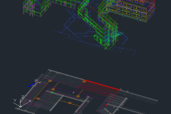 3D-Modell mit Achsen der Architekten